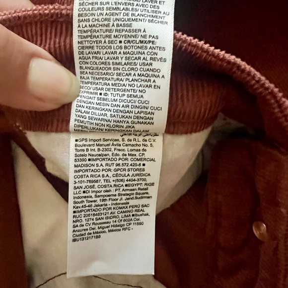 Old Navy Corduroy Pants Extra High Rise Sky-Hi Wide Leg Amber Brick Red Size 6 - Picture 6 of 7